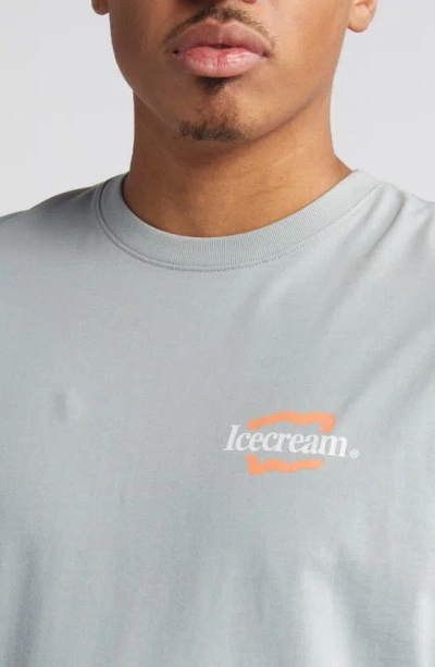 Shop Icecream Logo Cotton Graphic T-shirt In Quarry