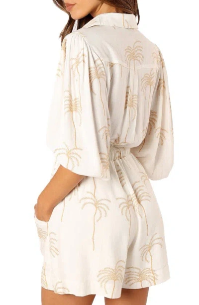 Petal And Pup Petal & Pup Gina Palm Print Romper In Red