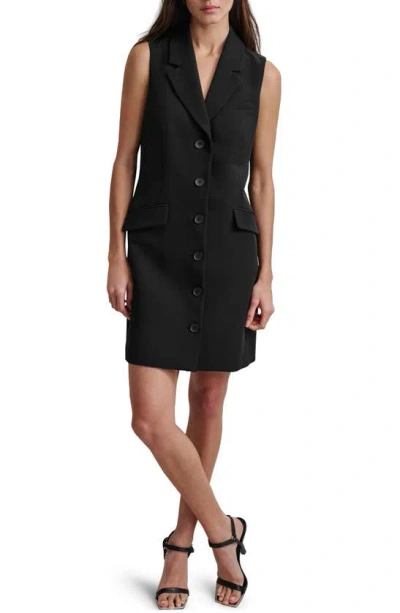 Shop Dkny Sleeveless Coat Dress In Black