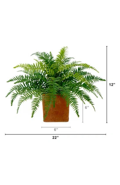 Shop Nearly Natural Artificial Fern In Green