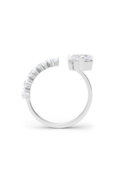 Shop Hautecarat Floating Hearts Lab Created Diamond Ring In 18k White Gold