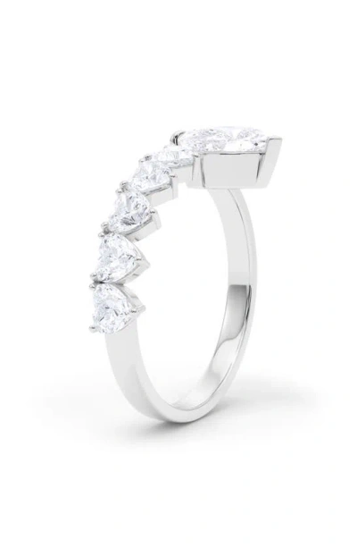 Shop Hautecarat Floating Hearts Lab Created Diamond Ring In 18k White Gold