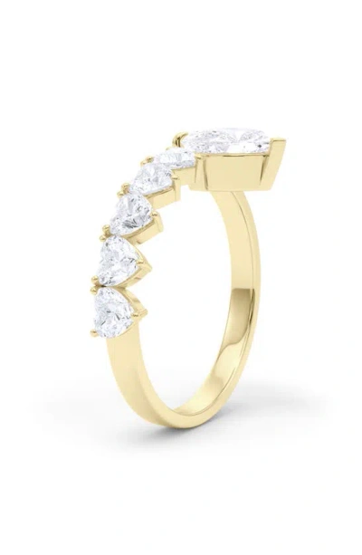 Shop Hautecarat Floating Hearts Lab Created Diamond Ring In 18k Yellow Gold