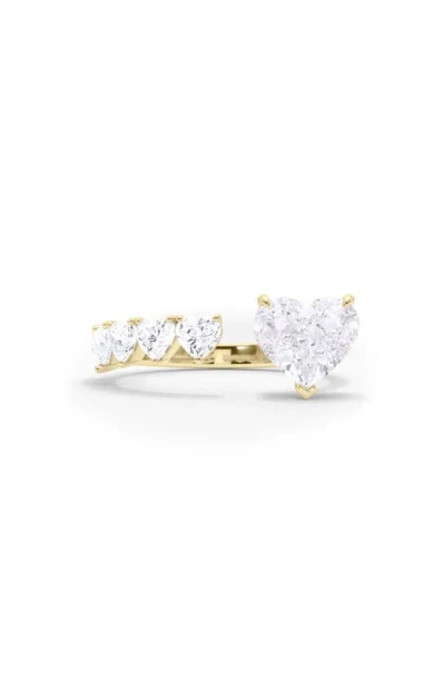 Shop Hautecarat Floating Hearts Lab Created Diamond Ring In 18k Yellow Gold