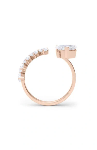 Hautecarat Floating Hearts Lab Created Diamond Ring In 18k Rose Gold