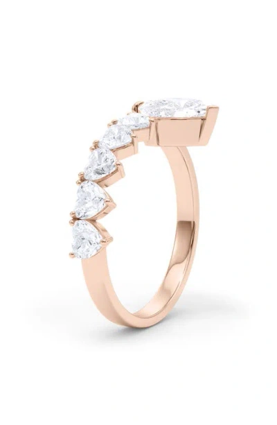 Shop Hautecarat Floating Hearts Lab Created Diamond Ring In 18k Rose Gold