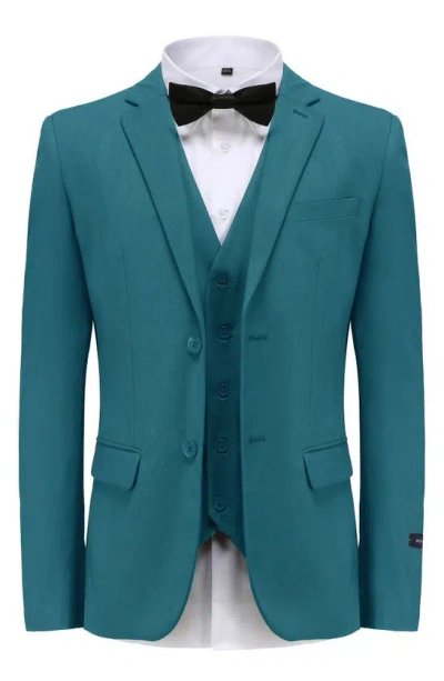 Braveman Premium Slim Fit 3-piece Suit In Sea Green