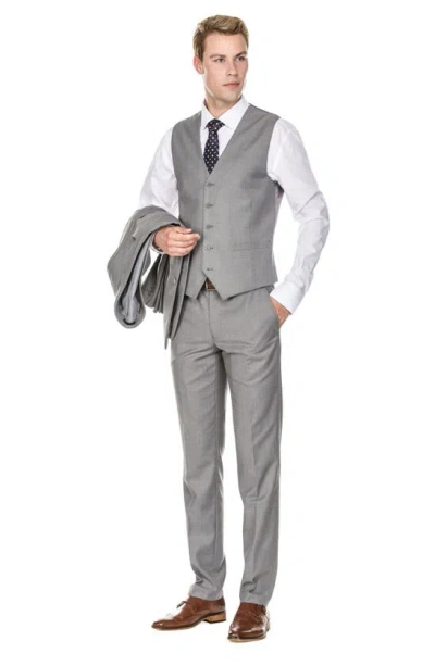 Shop Braveman Premium Slim Fit 3-piece Suit In Grey