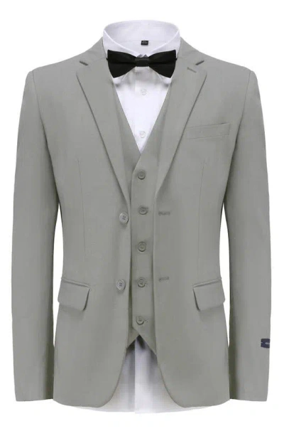 Shop Braveman Premium Slim Fit 3-piece Suit In Grey