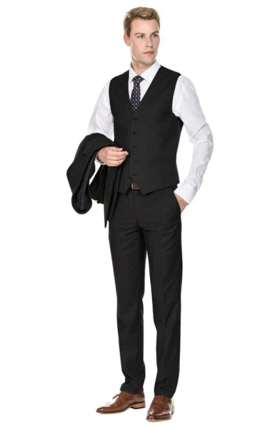 Shop Braveman Premium Slim Fit 3-piece Suit In Black