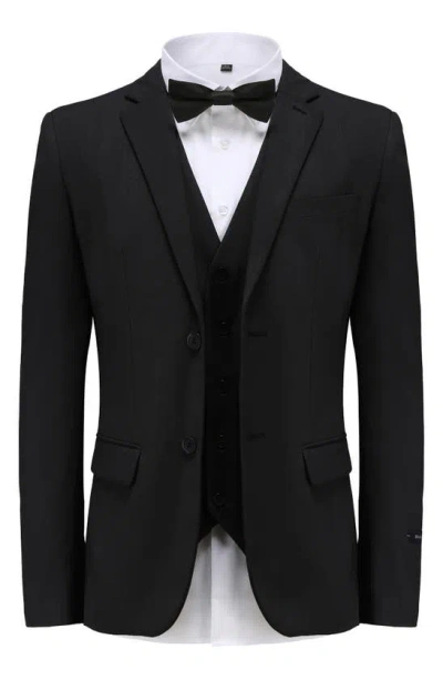 Braveman Premium Slim Fit 3-piece Suit In Black