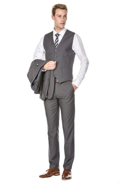 Shop Braveman Premium Slim Fit 3-piece Suit In Charcoal