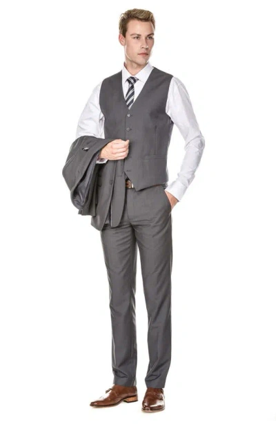 Braveman Premium Slim Fit 3-piece Suit In Charcoal