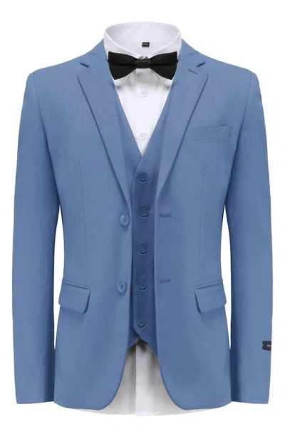 Braveman Premium Slim Fit 3-piece Suit In Slate Blue