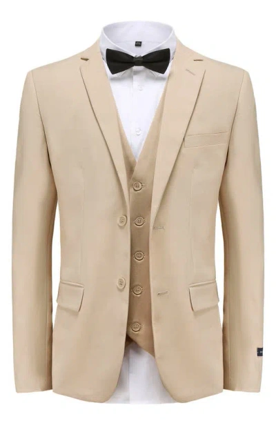 Shop Braveman Premium Slim Fit 3-piece Suit In Tan