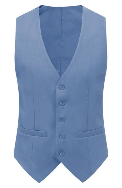 Braveman Premium Slim Fit 3-piece Suit In Slate Blue