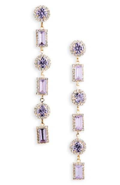 Shop Tasha Crystal Link Drop Earrings In Purple