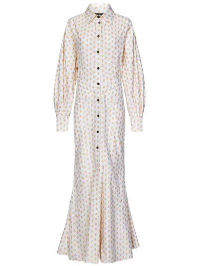 Shop Etro Long Dress In Bianco