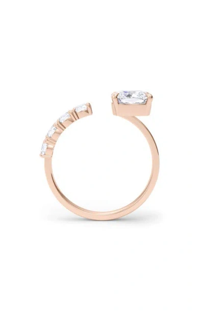 Hautecarat Floating Cushion Lab Created Diamond Ring In 18k Rose Gold