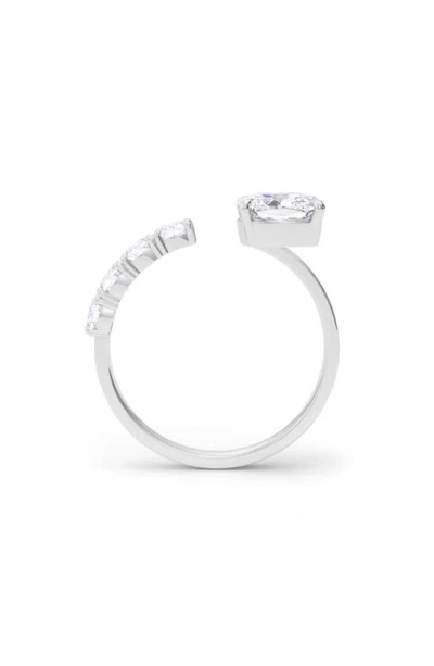 Hautecarat Floating Cushion Lab Created Diamond Ring In 18k White Gold