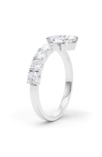 Shop Hautecarat Floating Cushion Lab Created Diamond Ring In 18k White Gold