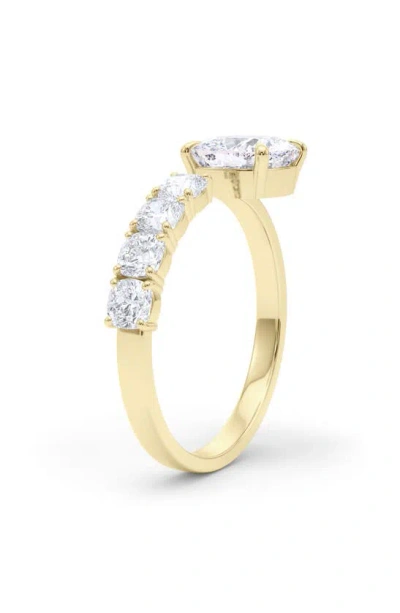 Shop Hautecarat Floating Cushion Lab Created Diamond Ring In 18k Yellow Gold