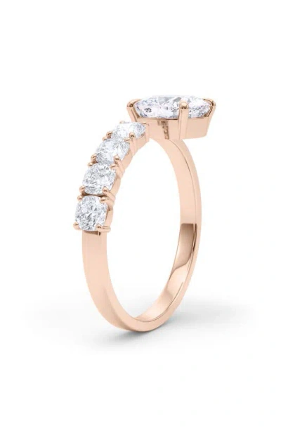 Shop Hautecarat Floating Cushion Lab Created Diamond Ring In 18k Rose Gold