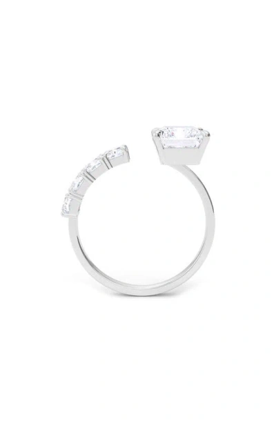 Shop Hautecarat Floating Radiant Lab Created Diamond Ring In 18k White Gold