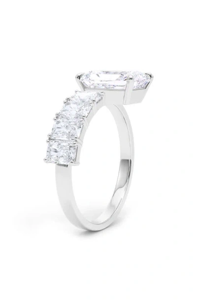 Shop Hautecarat Floating Radiant Lab Created Diamond Ring In 18k White Gold