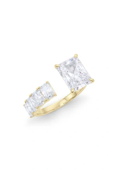 Shop Hautecarat Floating Radiant Lab Created Diamond Ring In 18k Yellow Gold