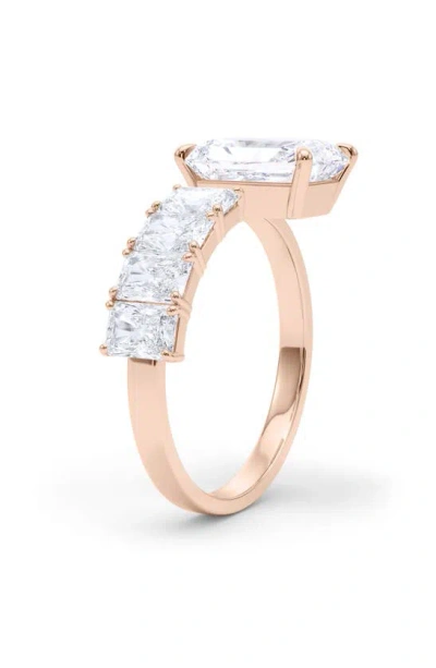 Shop Hautecarat Floating Radiant Lab Created Diamond Ring In 18k Rose Gold