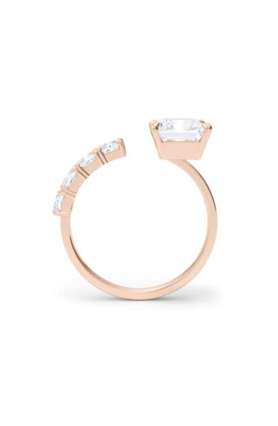 Shop Hautecarat Floating Radiant Lab Created Diamond Ring In 18k Rose Gold