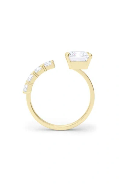 Hautecarat Floating Radiant Lab Created Diamond Ring In 18k Yellow Gold