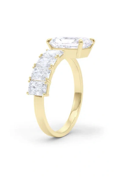 Shop Hautecarat Floating Radiant Lab Created Diamond Ring In 18k Yellow Gold