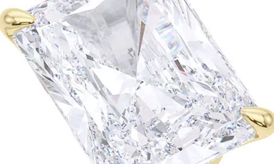 Hautecarat Floating Radiant Lab Created Diamond Ring In 18k Yellow Gold
