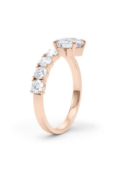 Hautecarat Floating Round Lab Created Diamond Ring In 18k Rose Gold