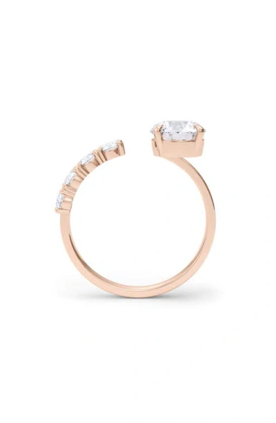 Hautecarat Floating Round Lab Created Diamond Ring In 18k Rose Gold