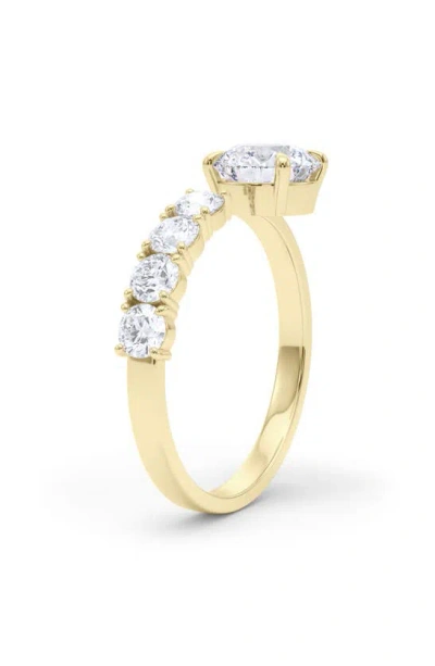 Hautecarat Floating Round Lab Created Diamond Ring In 18k Yellow Gold