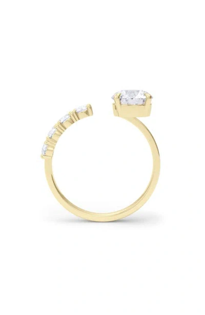 Hautecarat Floating Round Lab Created Diamond Ring In 18k Yellow Gold