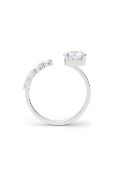 Hautecarat Floating Round Lab Created Diamond Ring In 18k White Gold