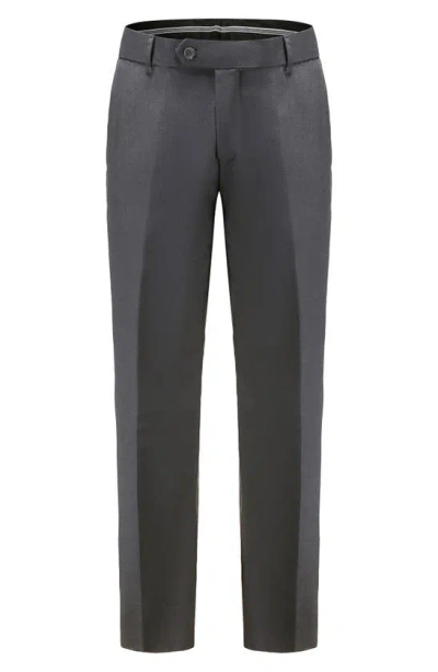 Shop Gino Vitale Slim Fit Satin Peak Lapel 3-piece Tuxedo In Charcoal