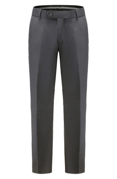 Gino Vitale Slim Fit Satin Peak Lapel 3-piece Suit In Charcoal