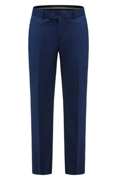 Gino Vitale Slim Fit Satin Peak Lapel 3-piece Suit In Indigo
