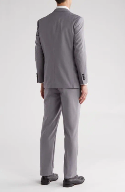 Gino Vitale Slim Fit Satin Peak Lapel 3-piece Suit In Light Grey