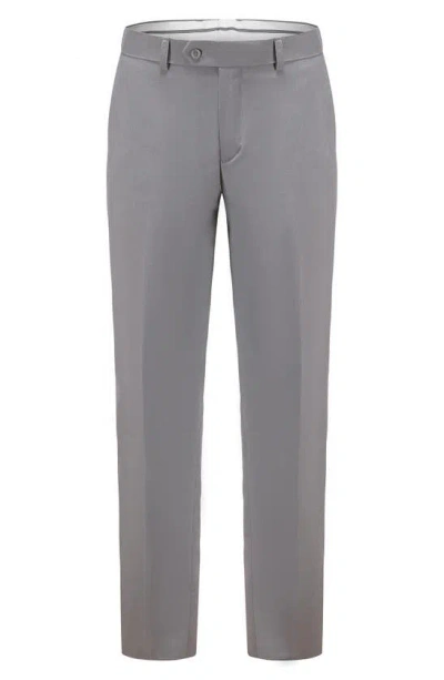 Shop Gino Vitale Slim Fit Satin Peak Lapel 3-piece Tuxedo In Light Grey