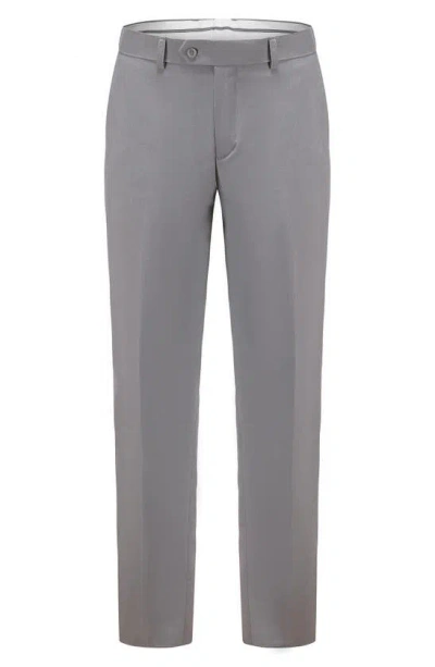 Gino Vitale Slim Fit Satin Peak Lapel 3-piece Suit In Light Grey