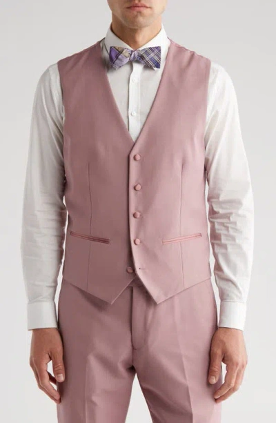 Gino Vitale Premium Slim Fit 3-piece Suit In Dusty Rose