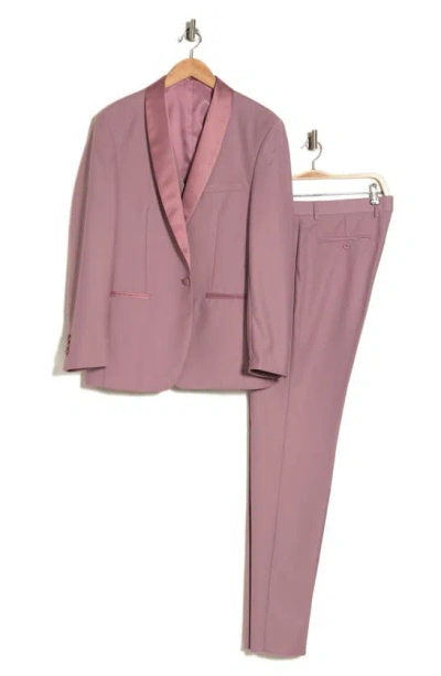 Shop Gino Vitale Premium Slim Fit 3-piece Tuxedo In Dusty Rose