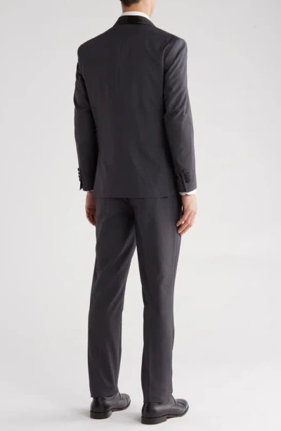 Shop Gino Vitale Premium Slim Fit 3-piece Tuxedo In Charcoal