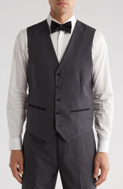 Shop Gino Vitale Premium Slim Fit 3-piece Tuxedo In Charcoal